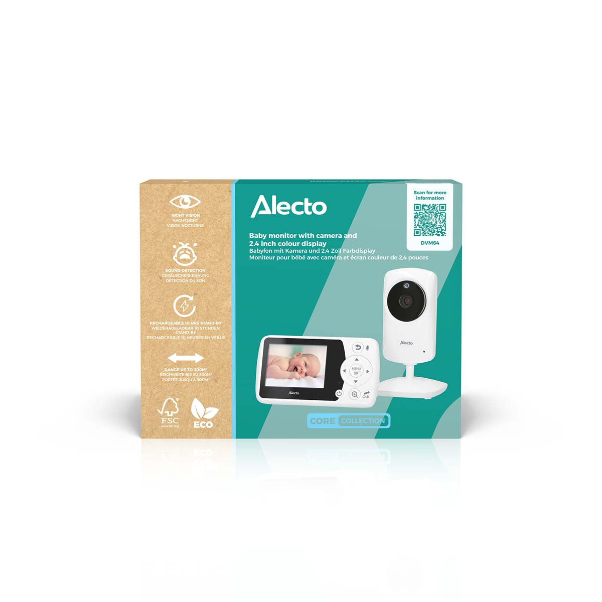 Baby Monitor with Camera, 2.4" Display, Night Vision