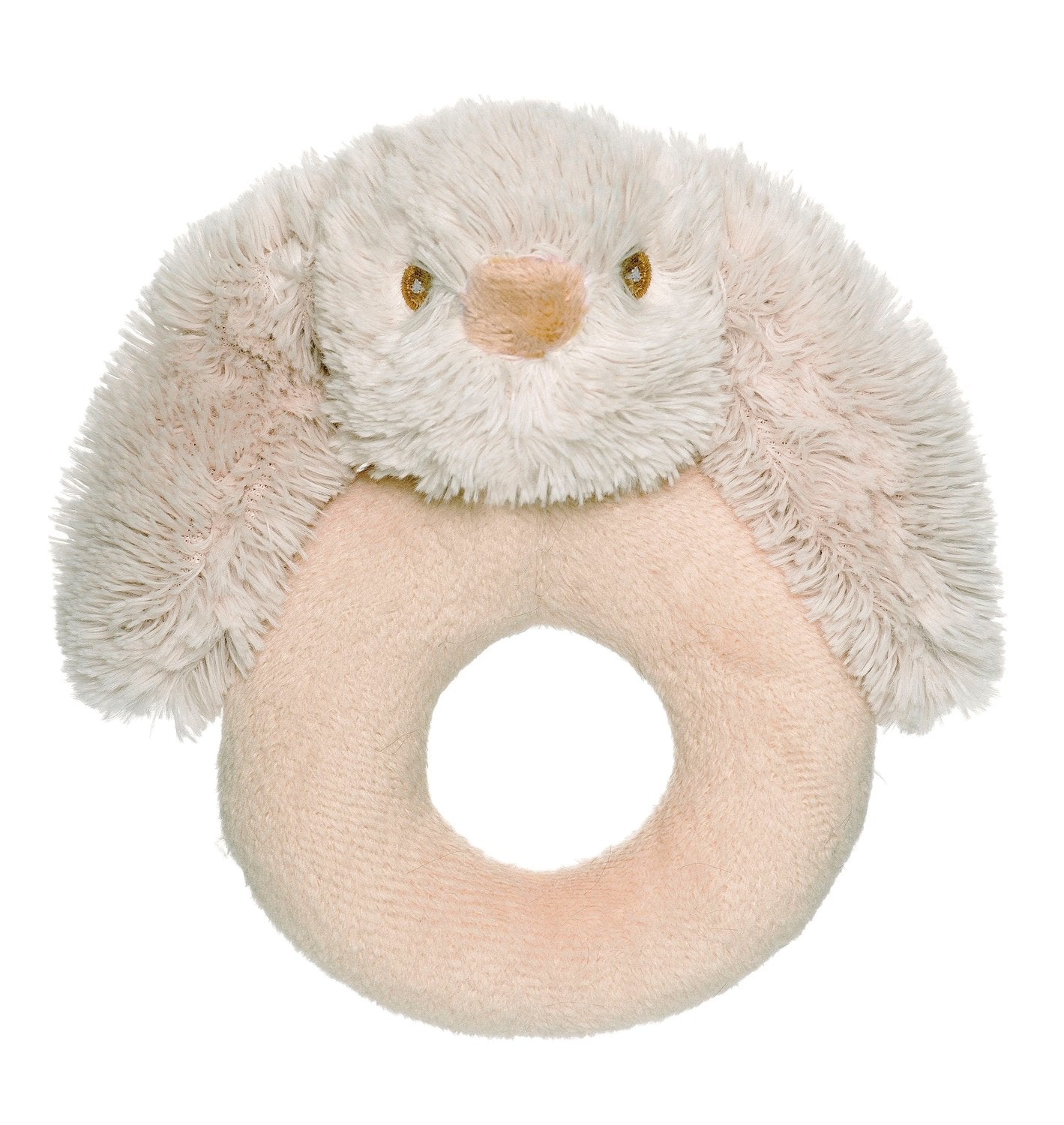 Baby Ring Rattle, Soft Bunny, 14cm, Machine Washable