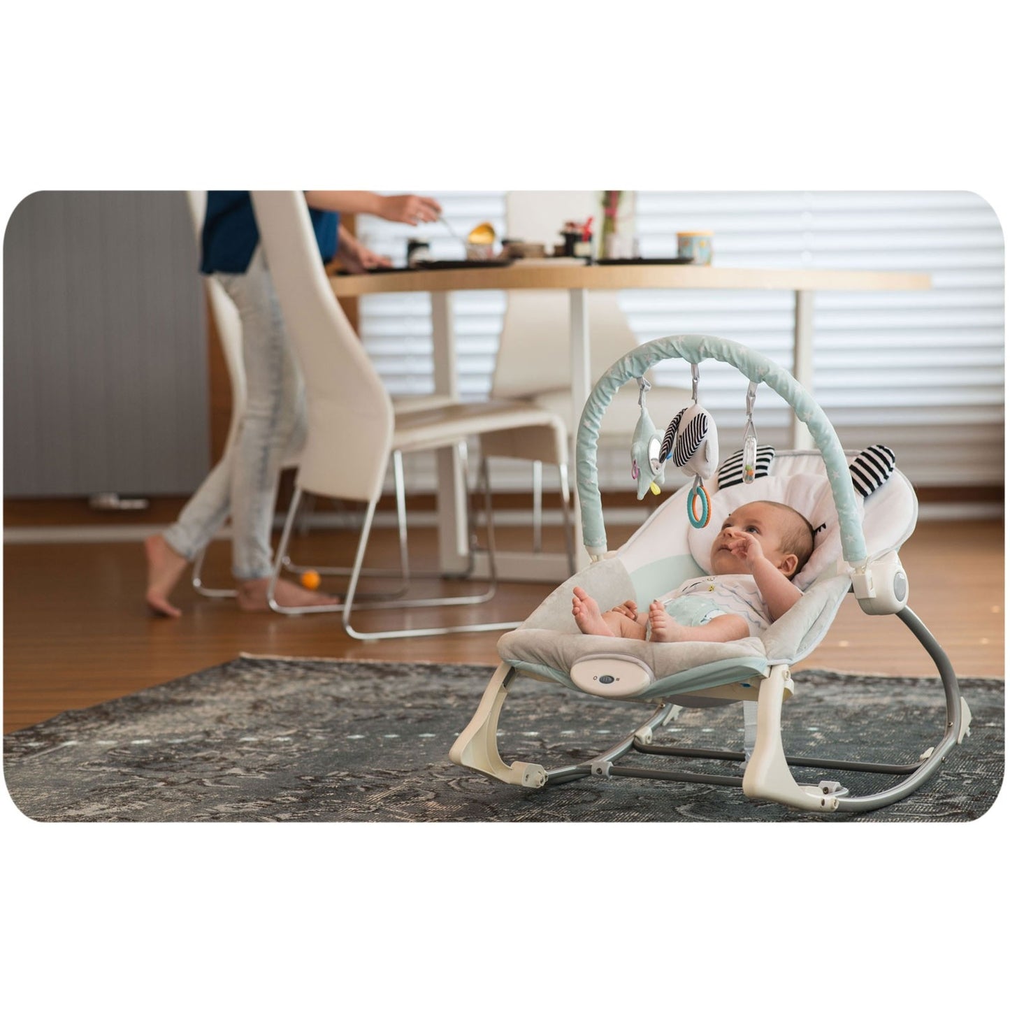 Baby Rocker with Vibration, Mint – Adjustable Recline