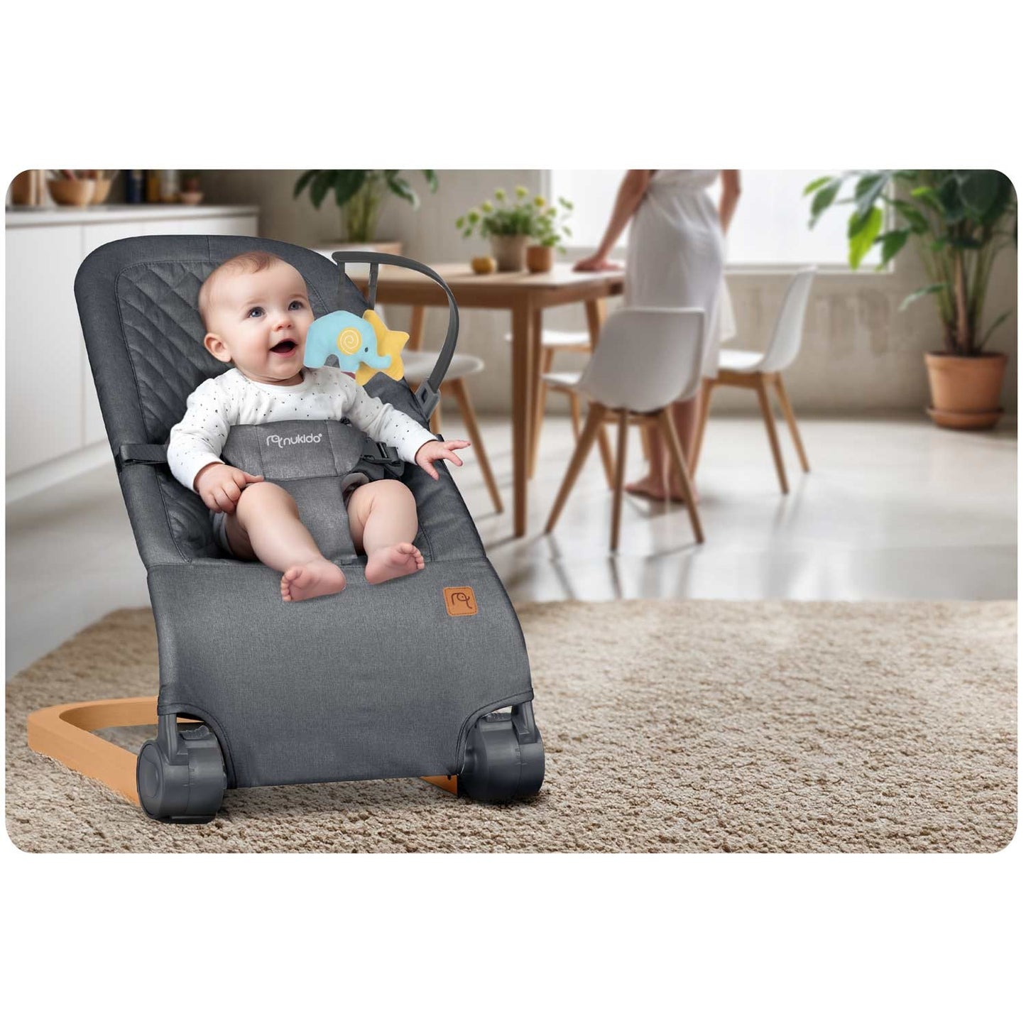 Baby swing with toys NK-52 Nukido - Anthracite