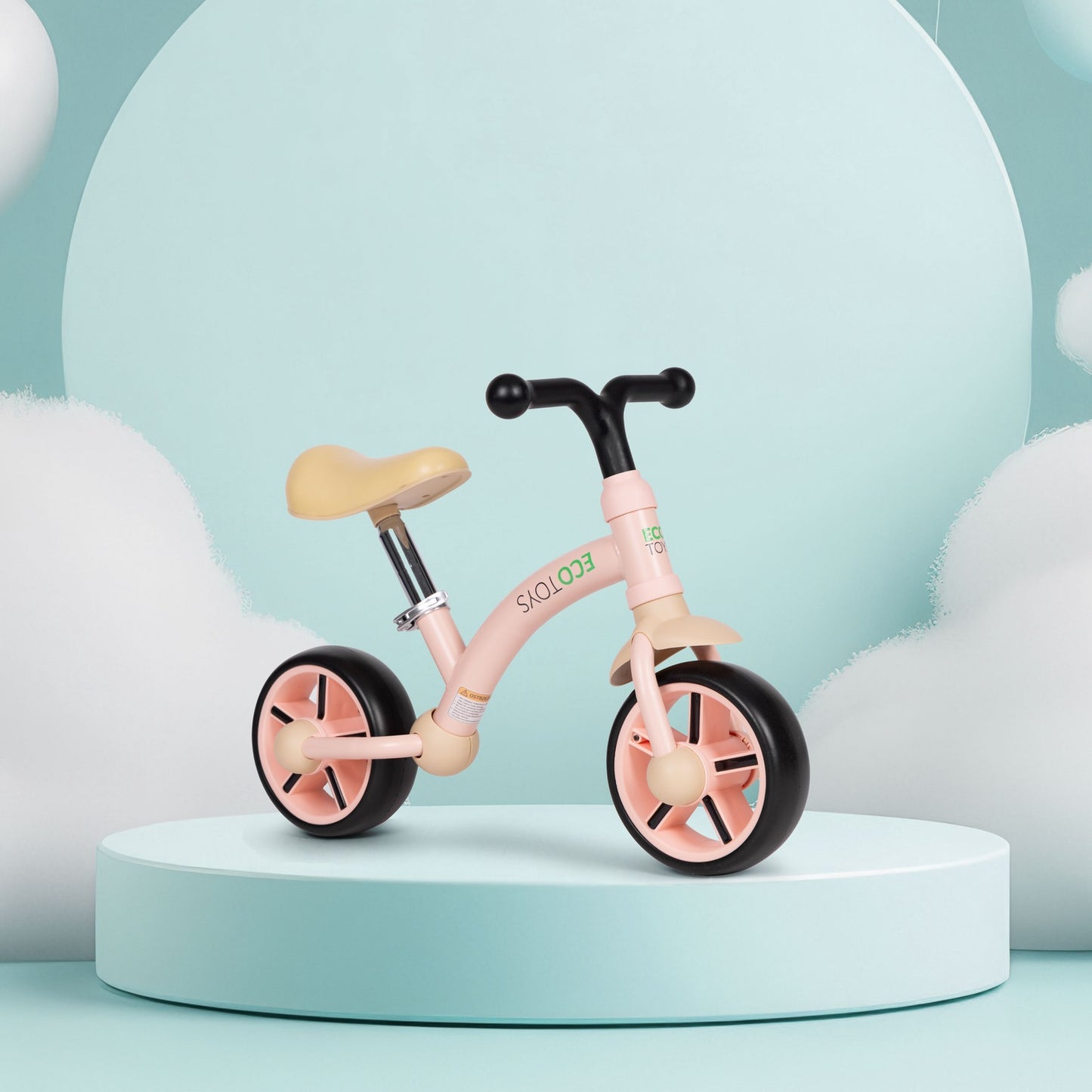 Balance bike for children, EVA wheels, adjustable seat, pink, ECOTOYS