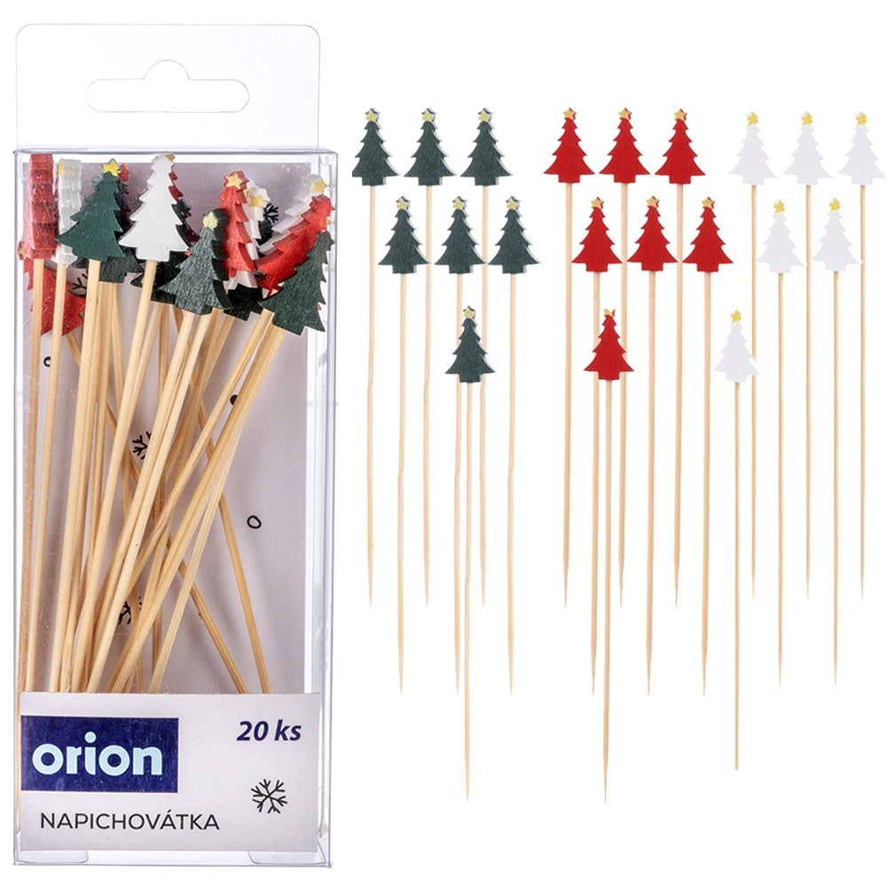 Bamboo Cocktail Sticks, Tree Design, 13 cm, 20 Pack