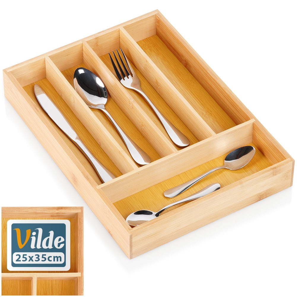 Bamboo cutlery drawer insert 25x35 cm