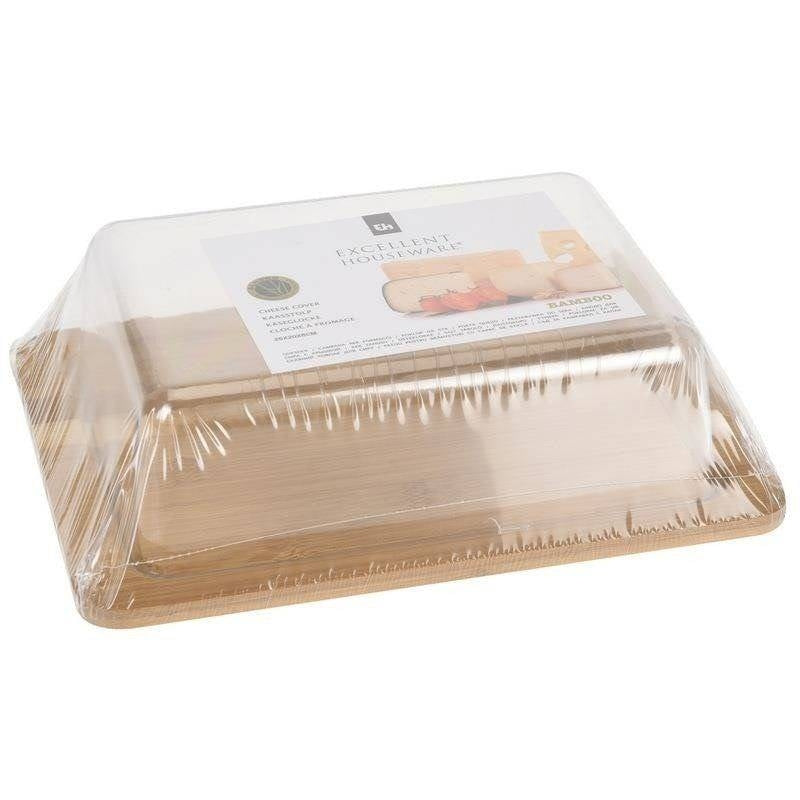 Bamboo cutting board with dome for cheeses, charcuterie, snacks
