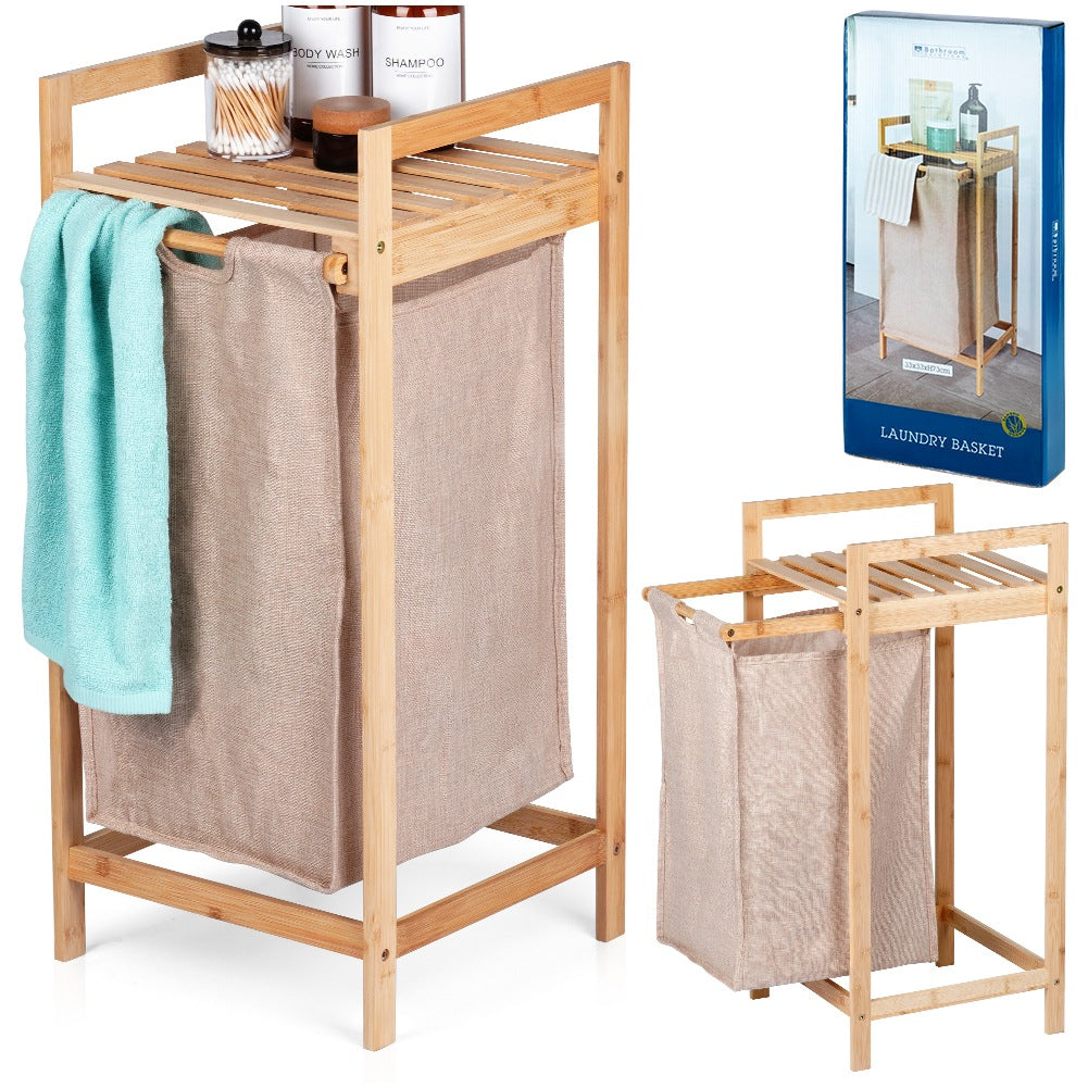 Bamboo laundry basket 33x33x73cm