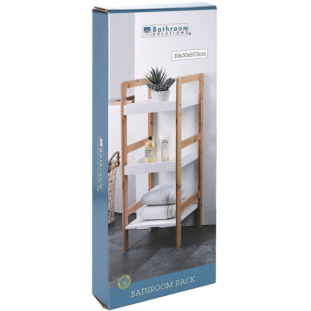 Bamboo shelf for the bathroom - Storage of cosmetics and towels