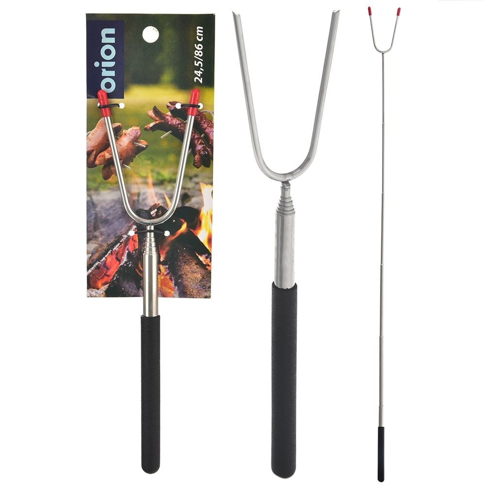 Barbecue stick: Telescopic, double tips, stainless steel