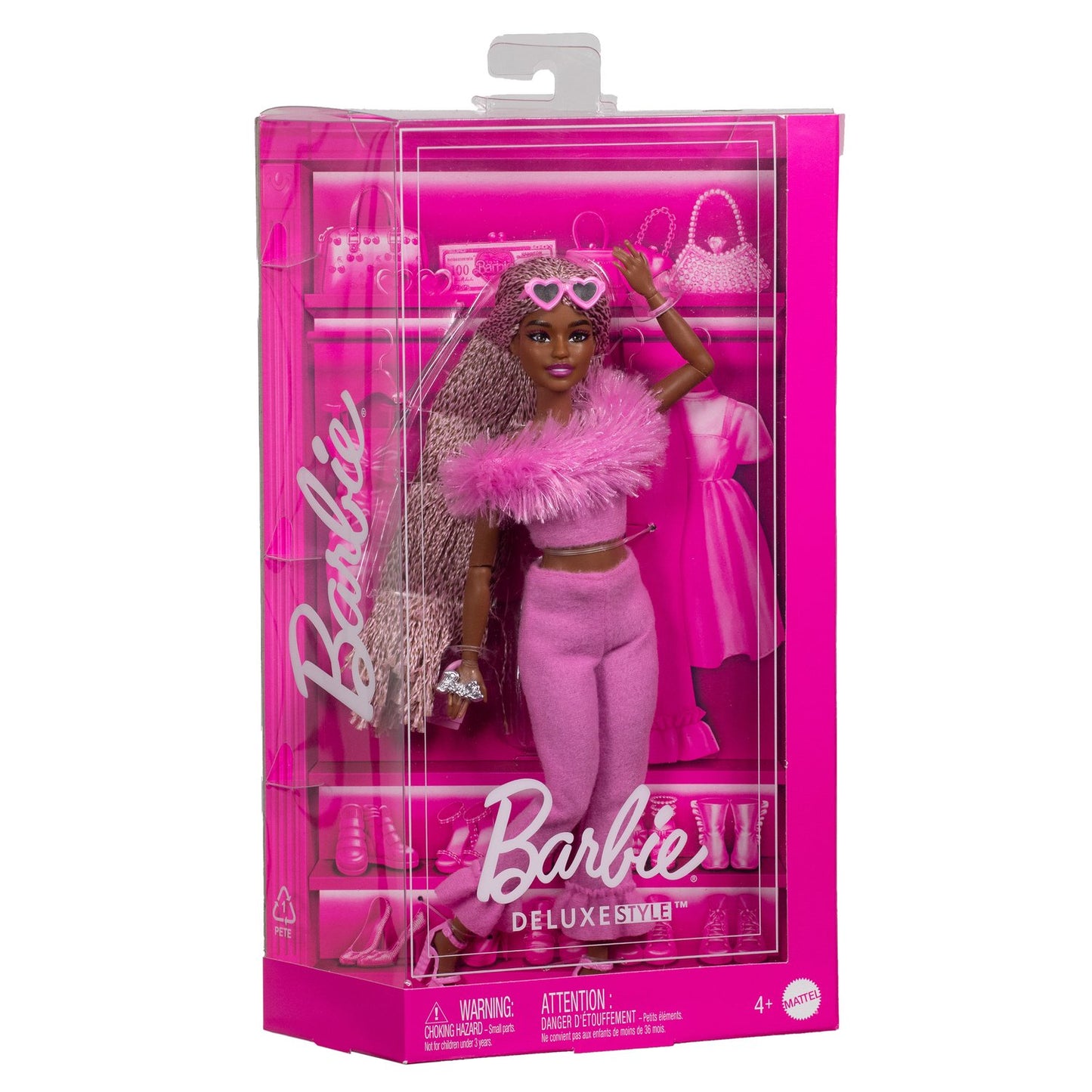 Barbie Doll with Braided Pink Hair and Accessories