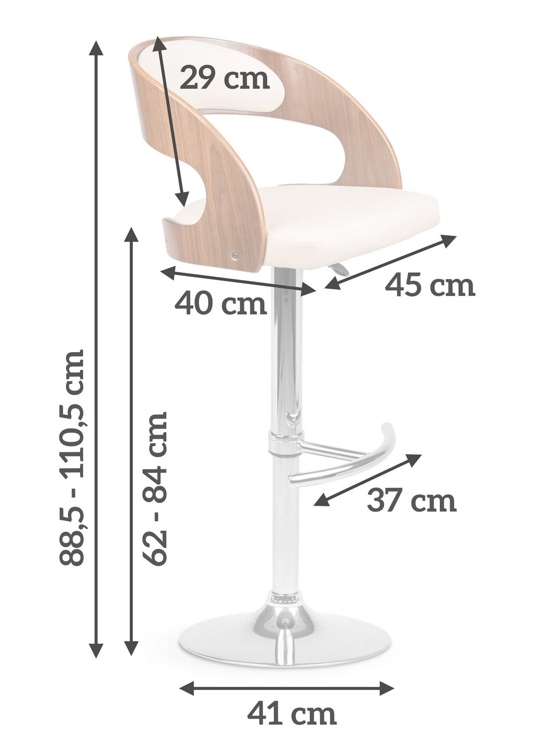 Bar stool Sofotel Casto - Creamy white