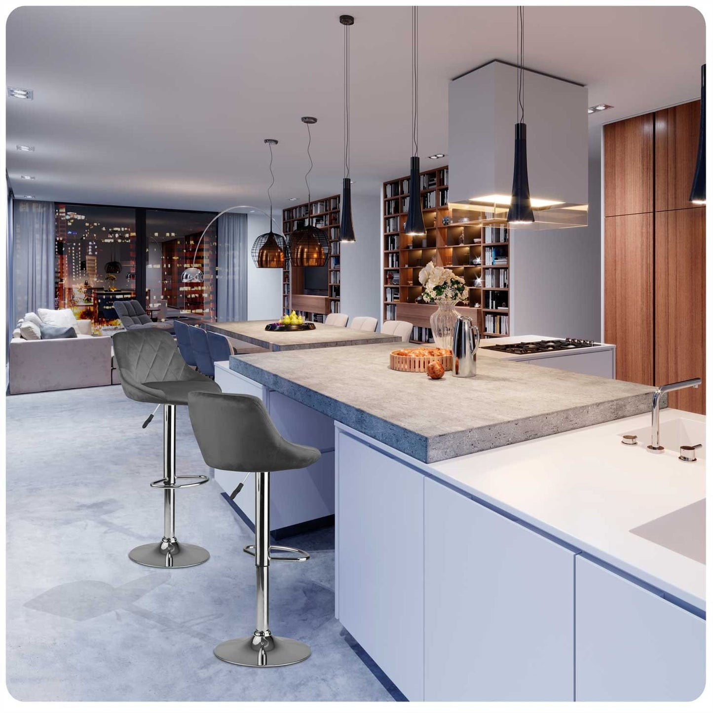 Bar stool with backrest Nerra gray