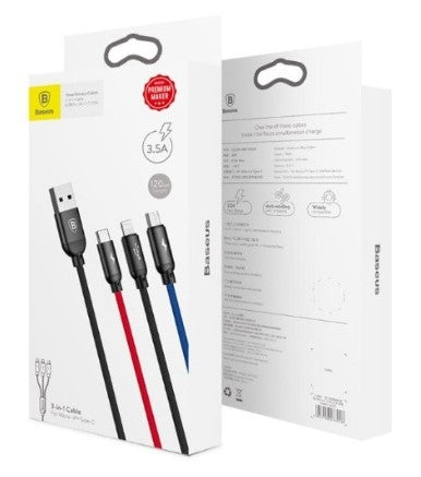 Baseus 3-in-1 Cable Lightning/Micro/USB-C - 1.2 m