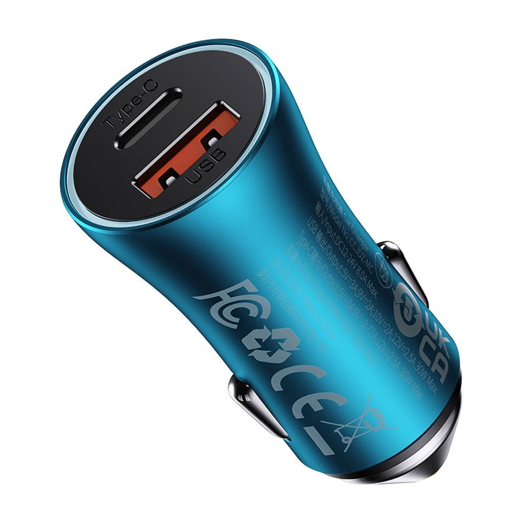 Baseus Golden Contactor Max Car Charger U+C 60W - Blue