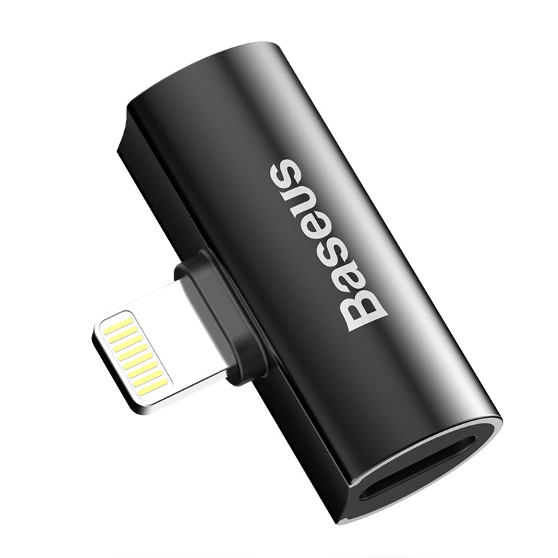 Baseus L46 Adapter Lightning to Dual Lightning, Charge and Listen - Black