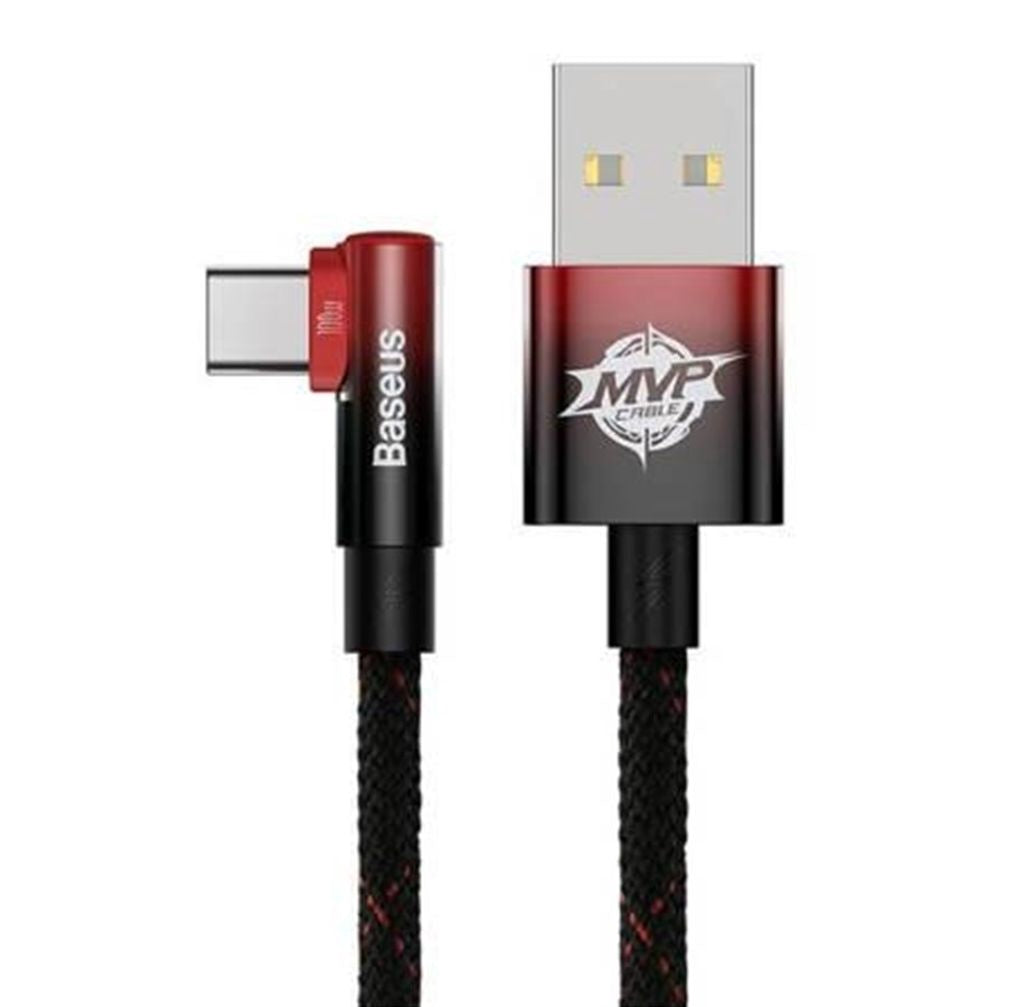 Baseus Mvp 2 Usb-A - Usb-C-kabel, 2M, 100W - Svart/Röd