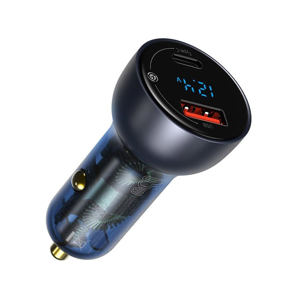 Baseus Particular Digital Display Car Charger 65W - Dark Grey
