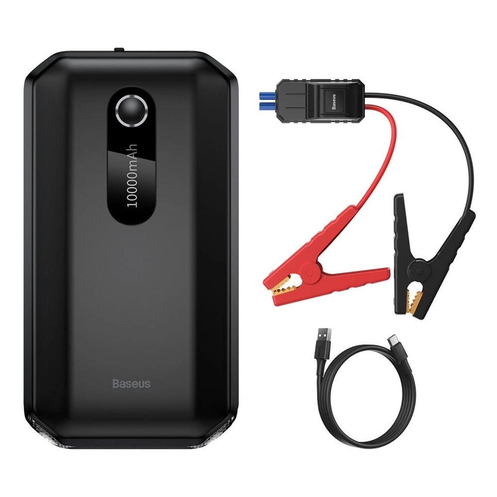 Baseus Power Bank, Jump Starter 2000mAh + Crocodile Cables - Black