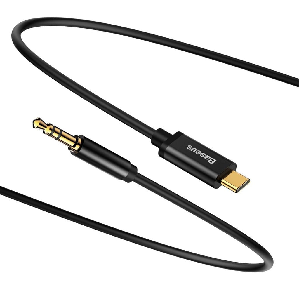 Baseus Stereo AUX Cable 3.5mm Mini-Jack to USB-C, 1.2m - Black