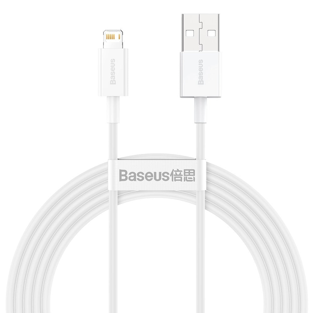 Baseus Superior Fast Charge USB-A to Lightning Cable, 2.4A, 2m - White