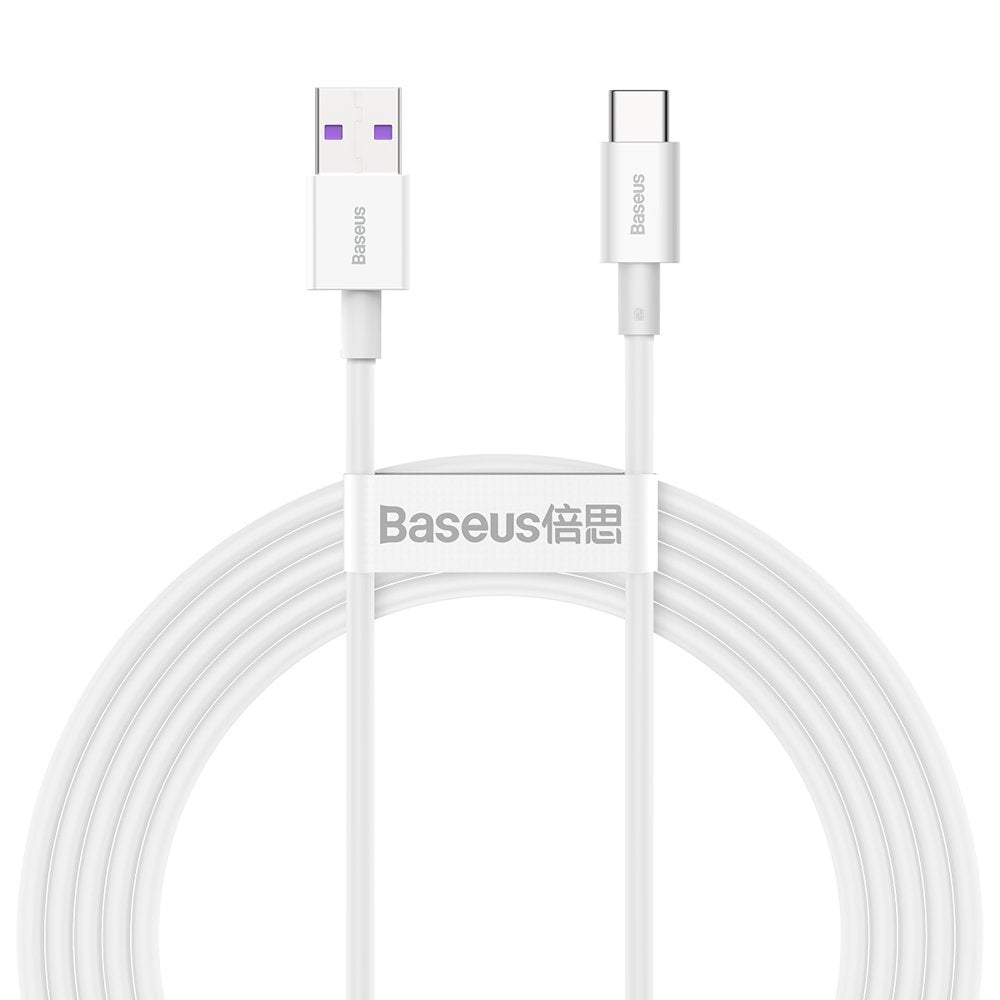Baseus Superior Fast Charge USB-A to USB-C Cable, 66W, 2m - White