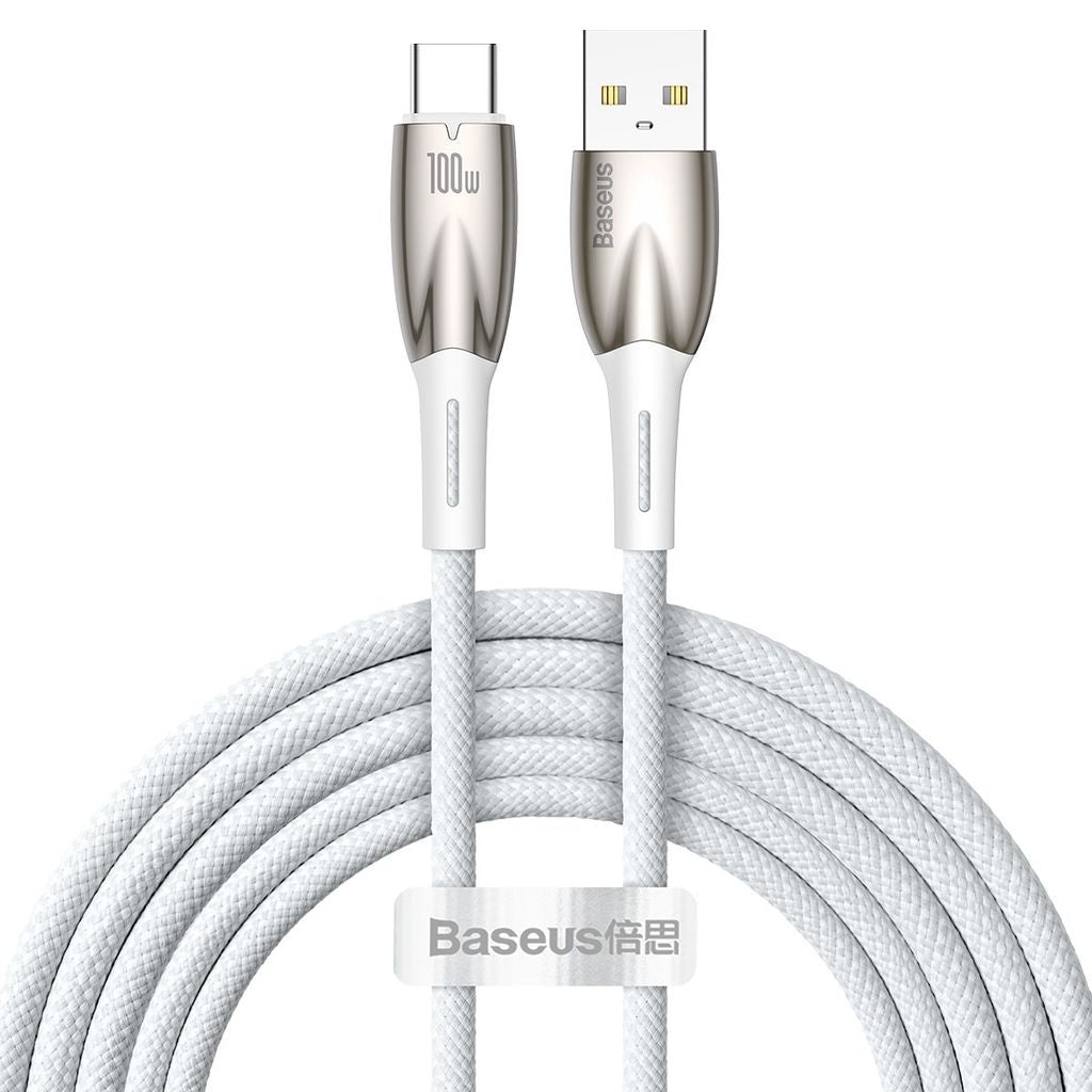 Baseus USB-A - USB-C Cable, 100W, 2m - White