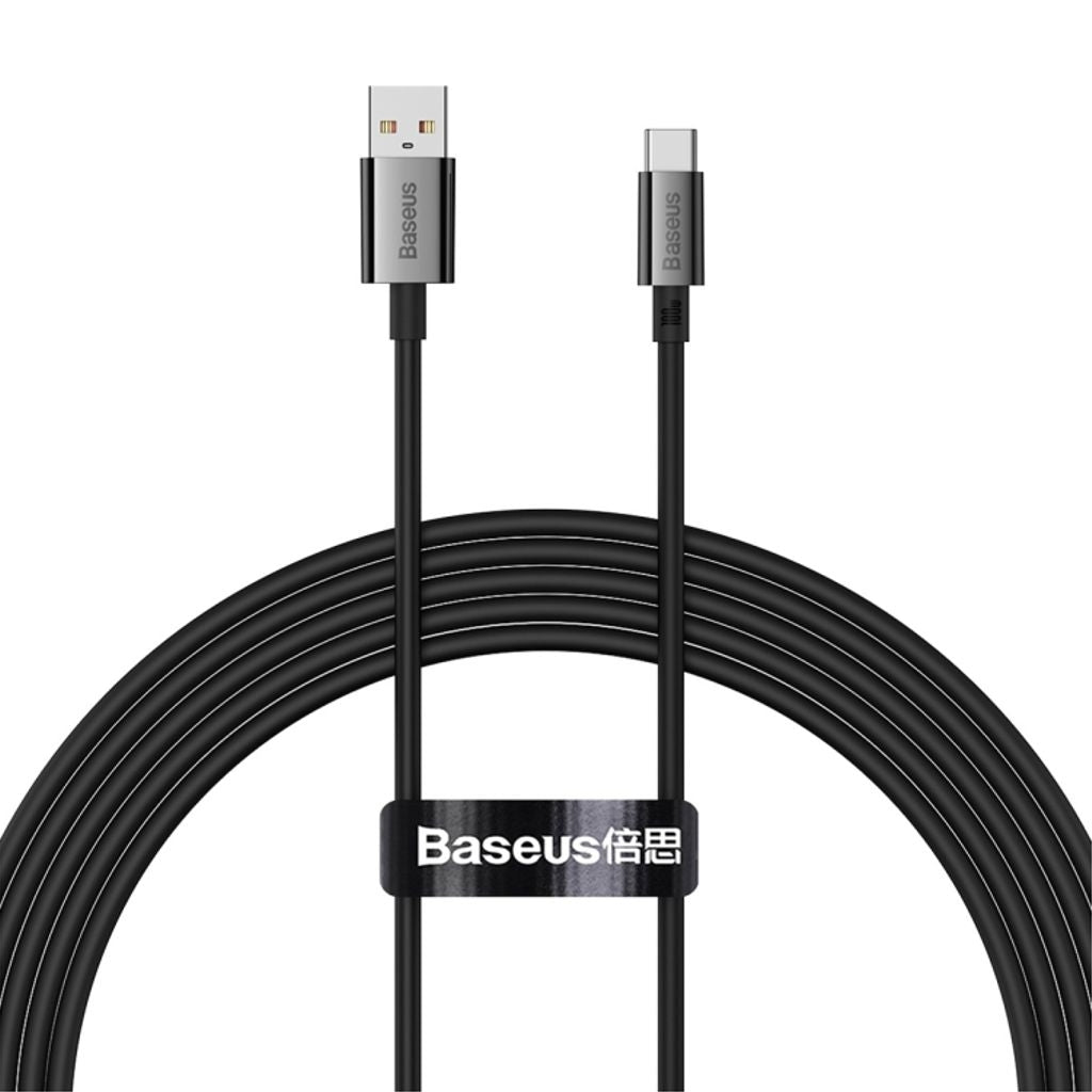 Baseus USB-A to USB-C Fast charging cable, 100W, 2m - Black