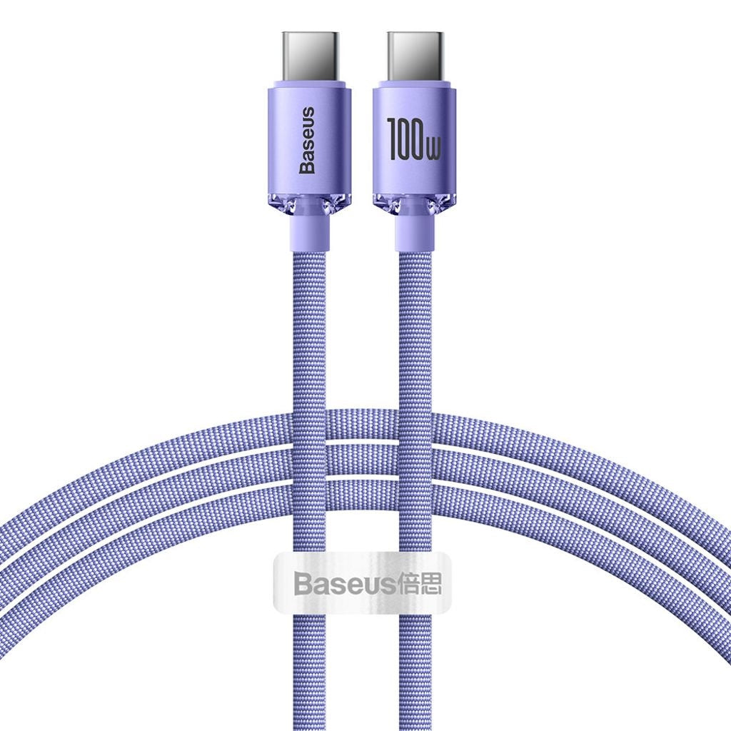 Baseus USB-C to USB-C Fast Charging Cable, 100W, 1.2m - Purple