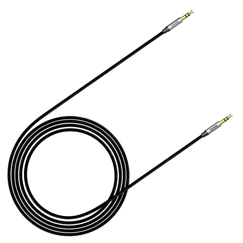 Baseus Yiven M30 AUX Cable 3.5mm, 1m - Silver/Black