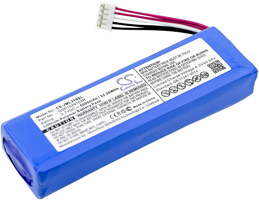 Batteri för JBL GSP1029102R, Charge 2+ etc. 6000mAh, 3.7V