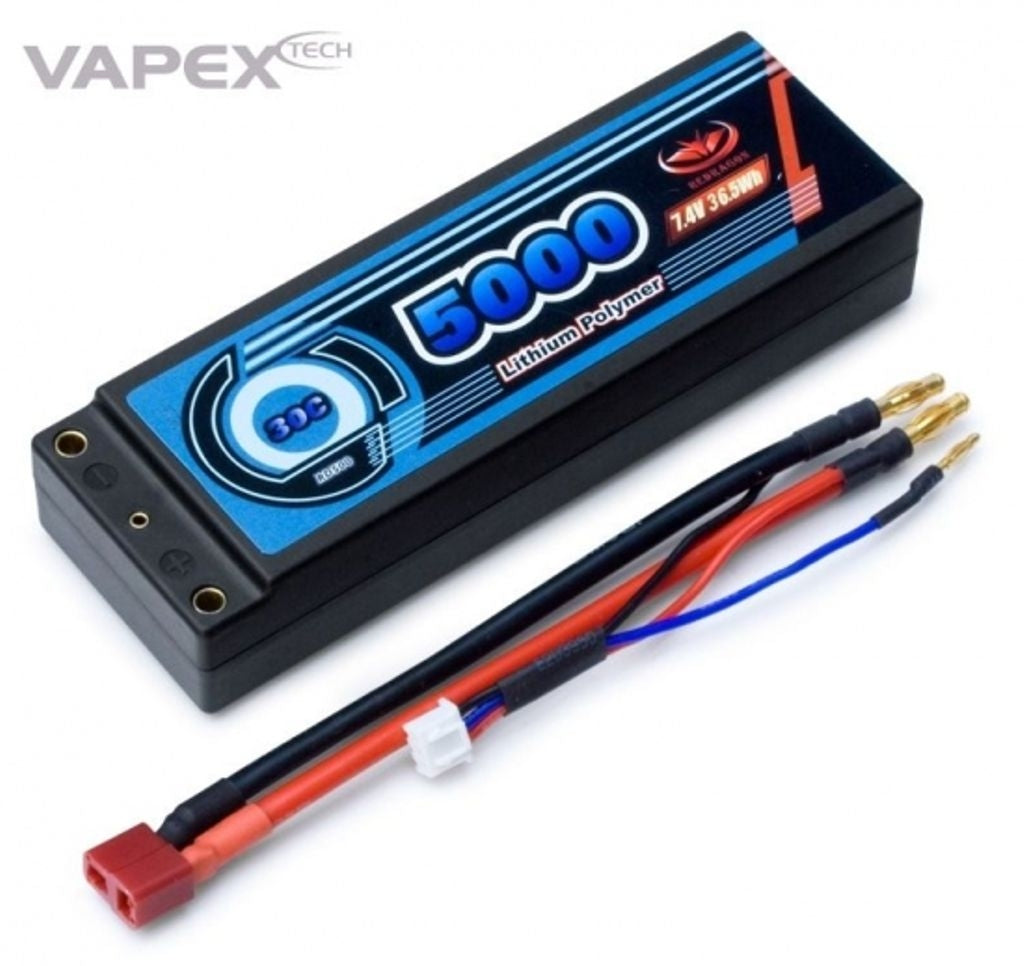 Battery Li-Po 2S 7.4v 30C 5000mAh Hard T connector