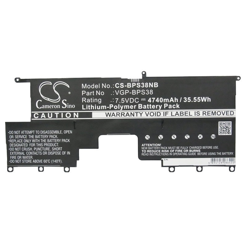 Battery VGP-BPS38 for SONY, 7.5V, 4740mAh