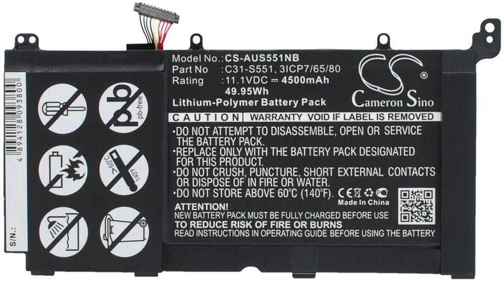 Battery for Asus VivoBook S551L etc