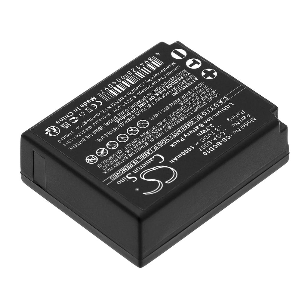 Battery for Panasonic Lumix DMC-TZ1, 3.7V 1000mAh