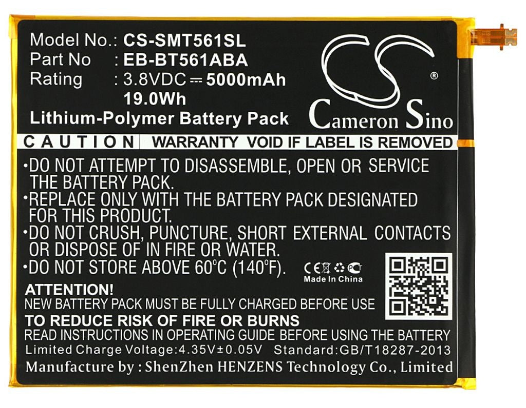 Battery for Samsung Galaxy Tab E 9.6, 5000mAh, 3.8V