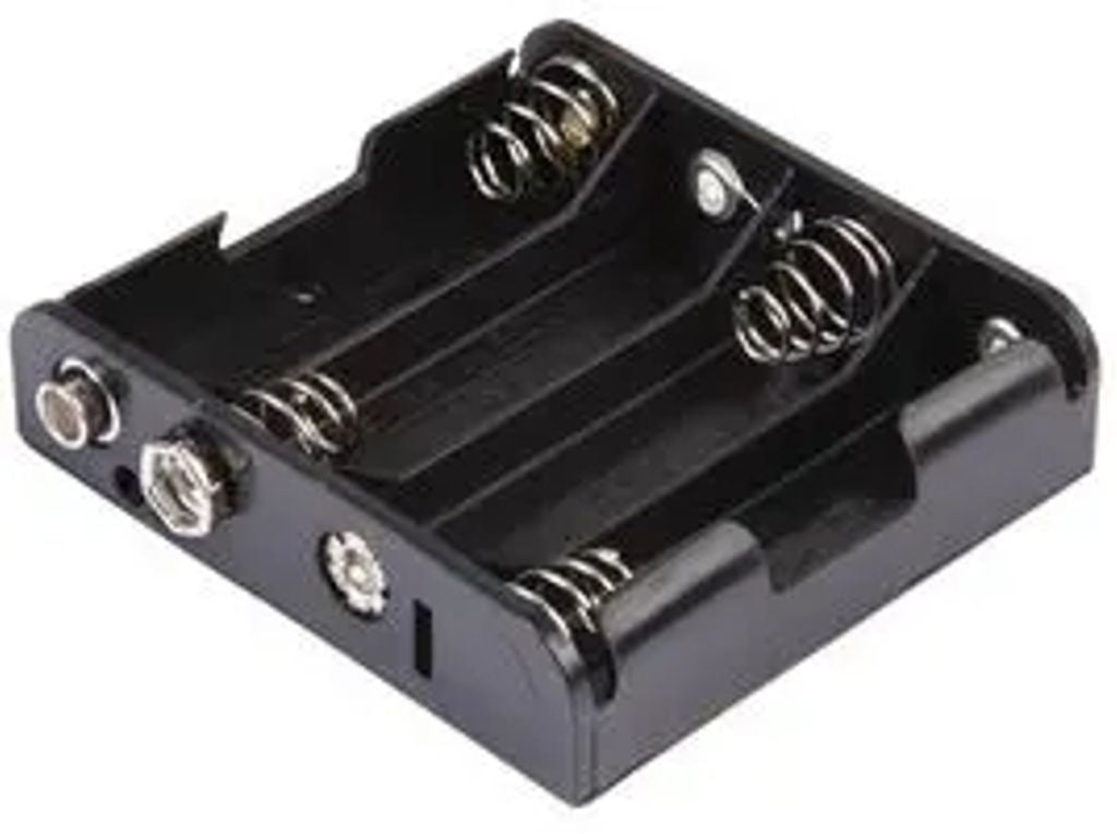 Battery holder for 4 X AA with battery connector