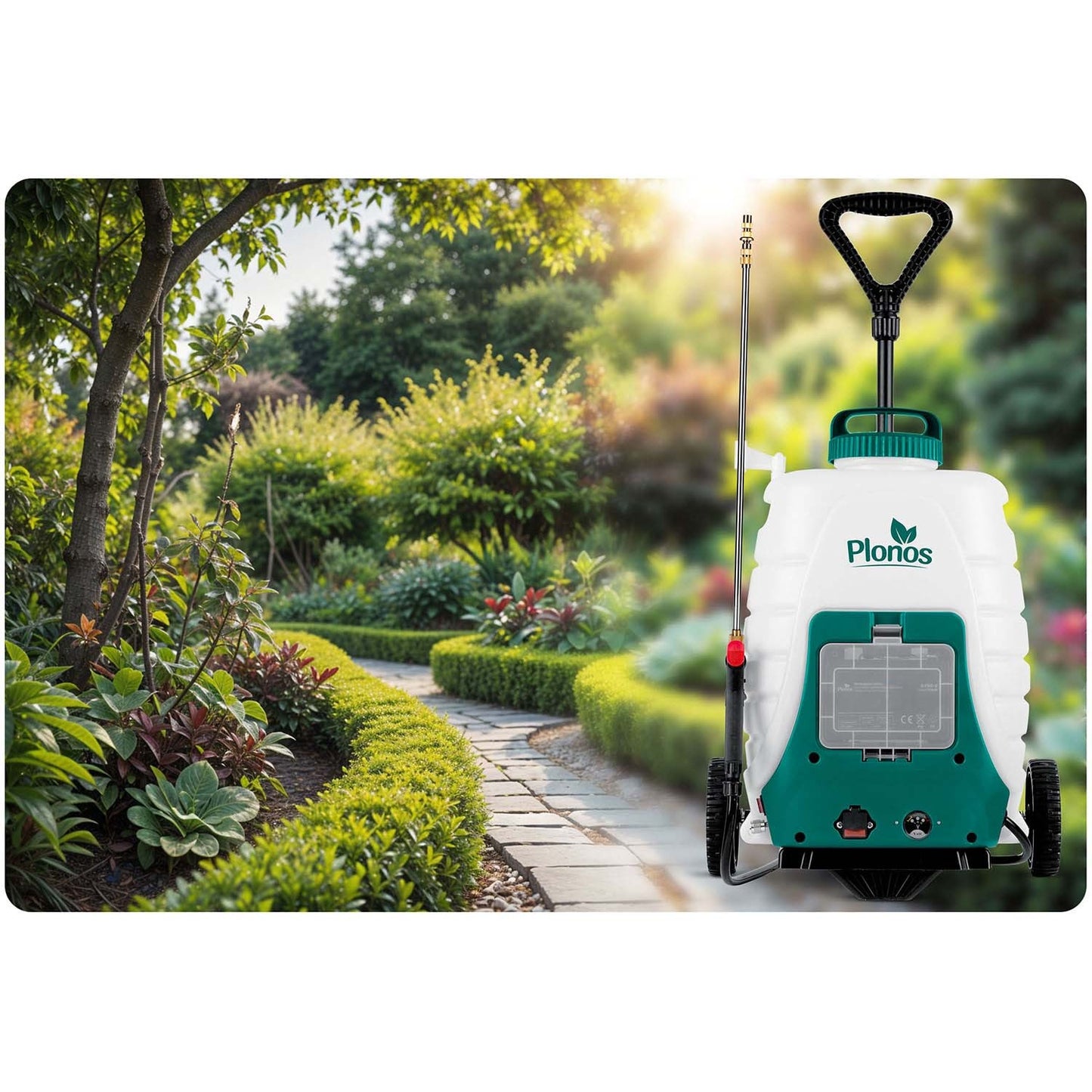 Battery-powered sprayer with trolley Plonos PL-601