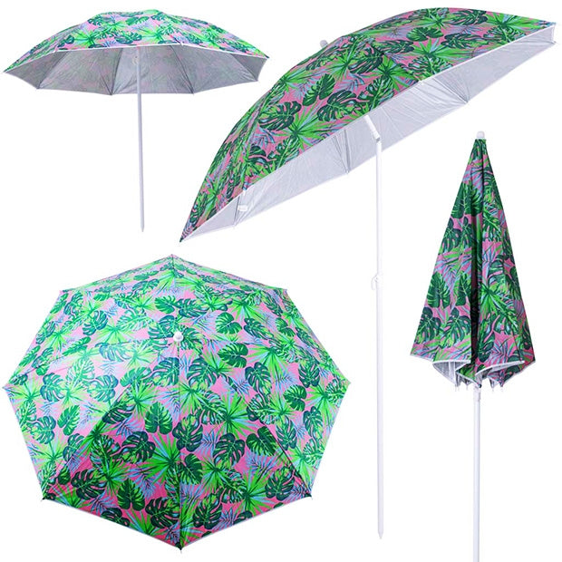 Beach garden umbrella adjustable 150cm broken leaves