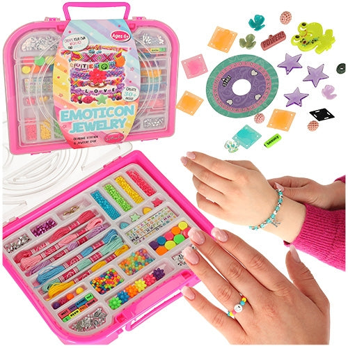 Beads for making jewellery bracelets set in a case