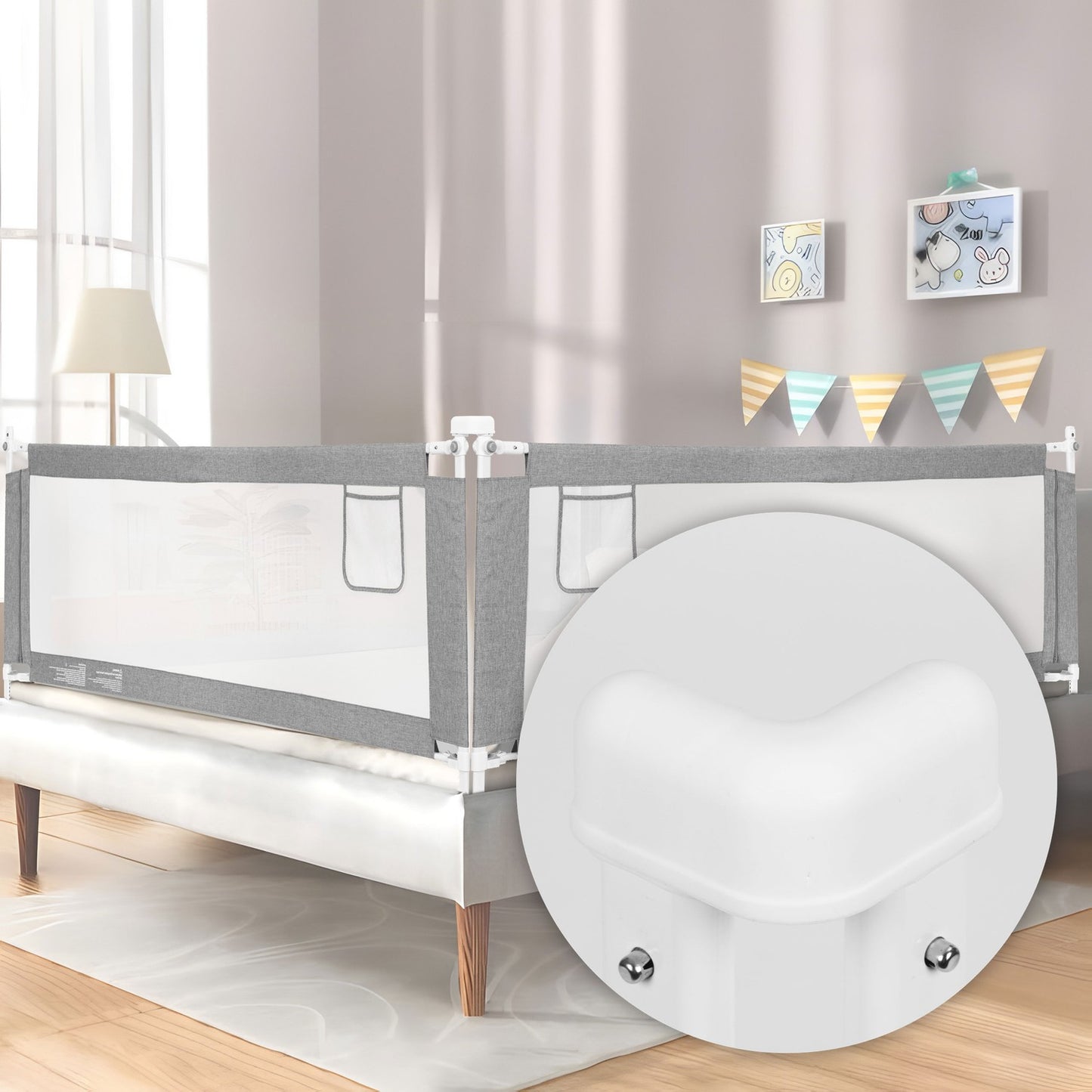 Bed safety rail, 150 cm, protective barrier for children, ECOTOYS