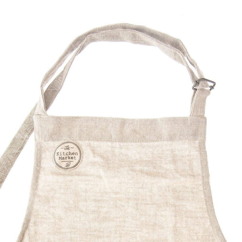 Beige Kitchen Apron in Cotton for Cooking and Baking