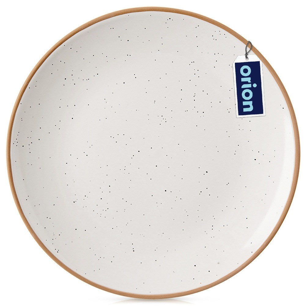 Beige ceramic shallow dinner plate 27 cm
