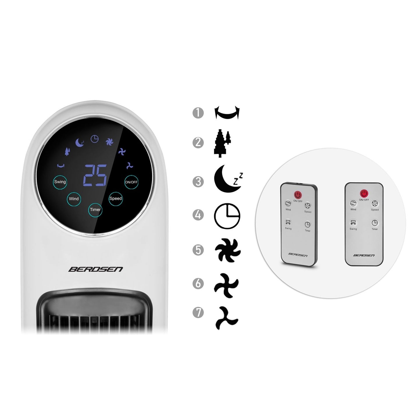 Berdsen 355200 white column fan