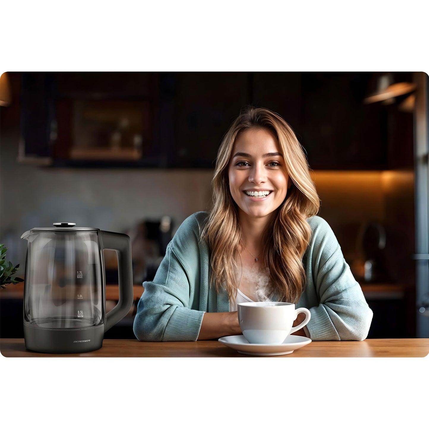 Berdsen BD-711 glass electric kettle 1.7l