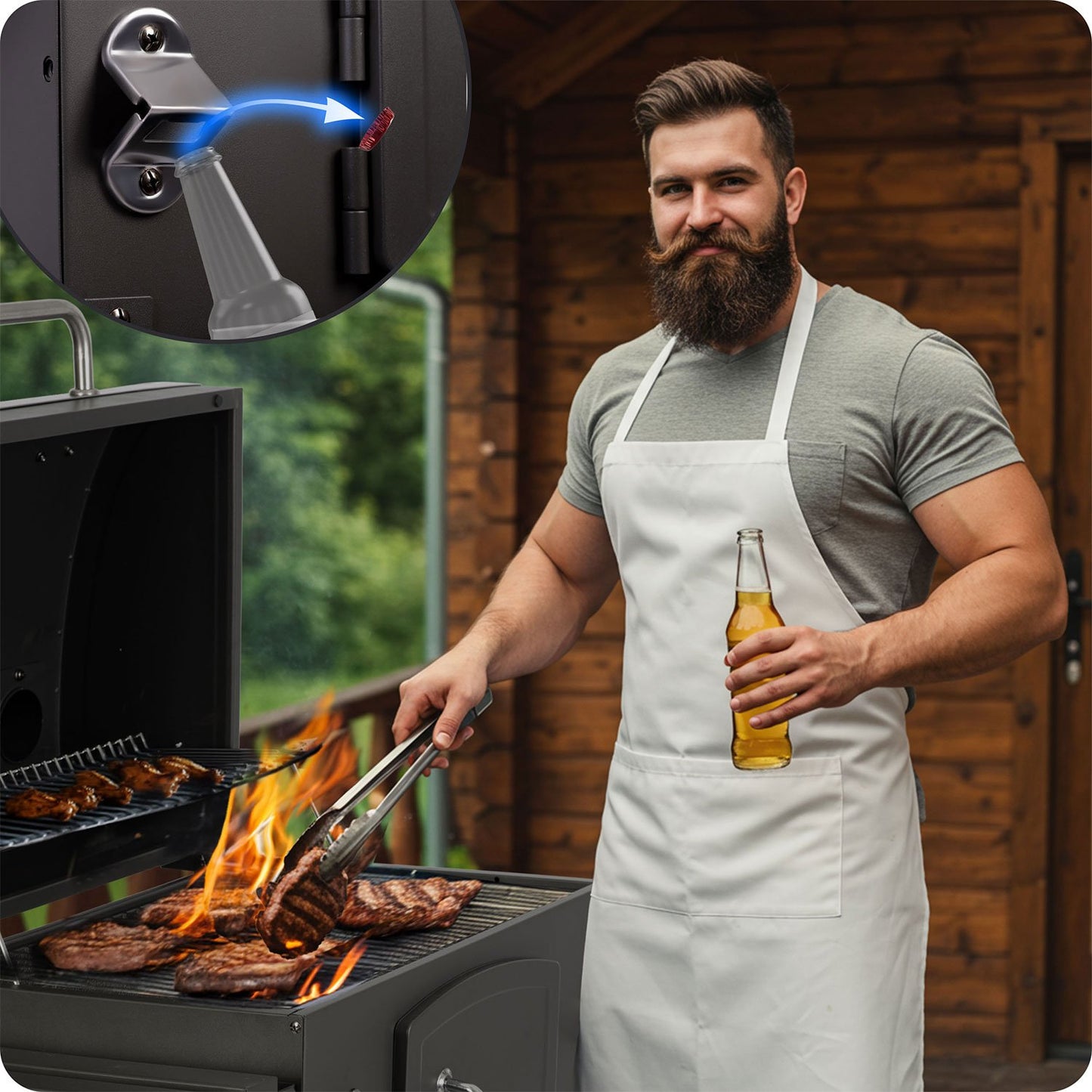 Berdsen BD-891 black charcoal grill with cover