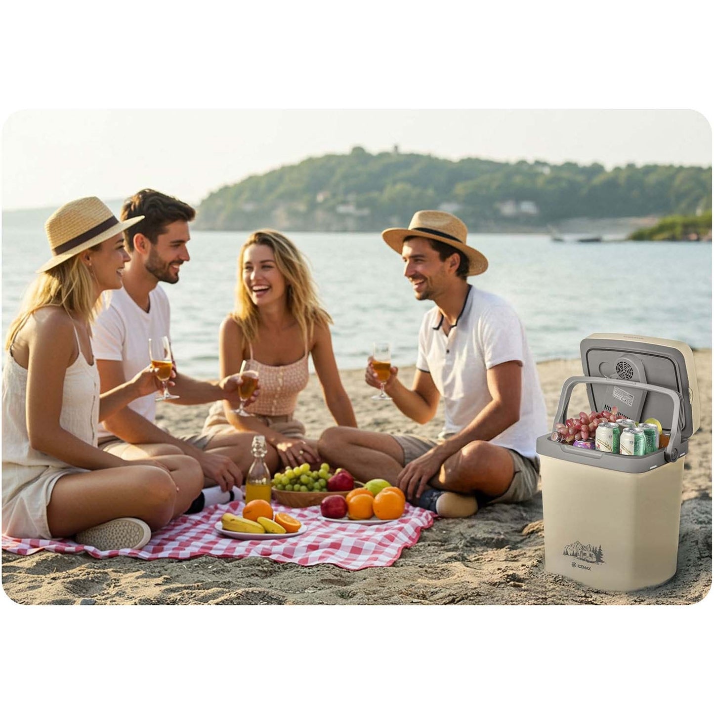 Berdsen Icemax tourist refrigerator 26 liters ECO mode - cream