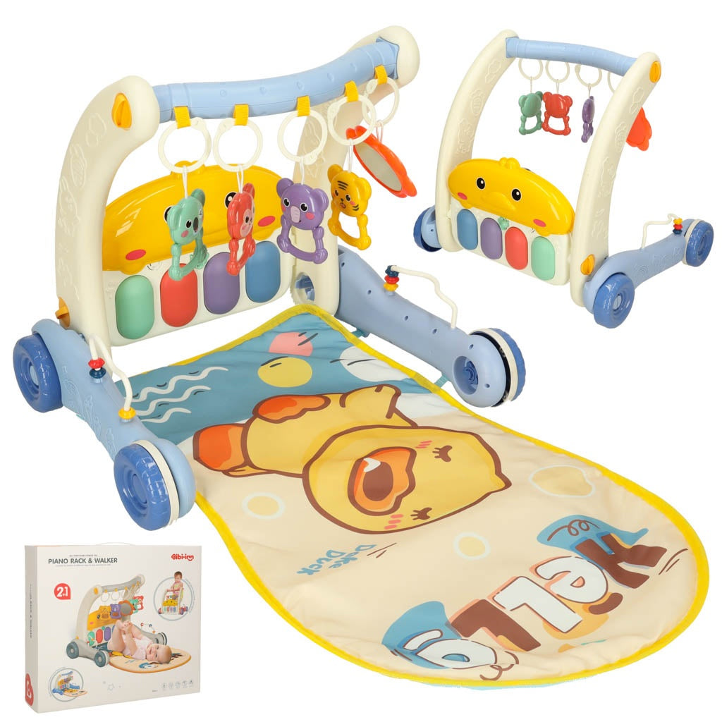 Bibi-inn educational push walker mat with piano 2-in-1 blue