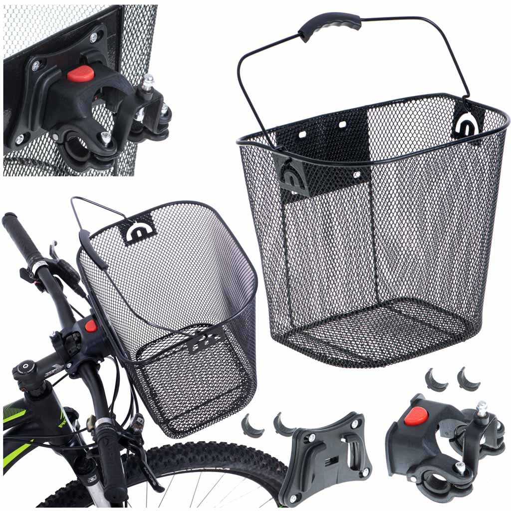 Bicycle basket front metal click basket