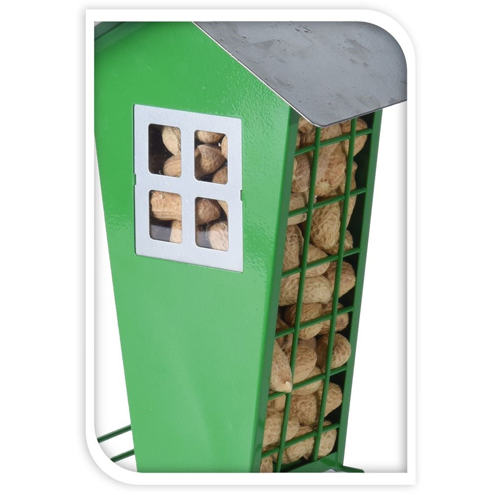 Bird feeder metal green 21 cm