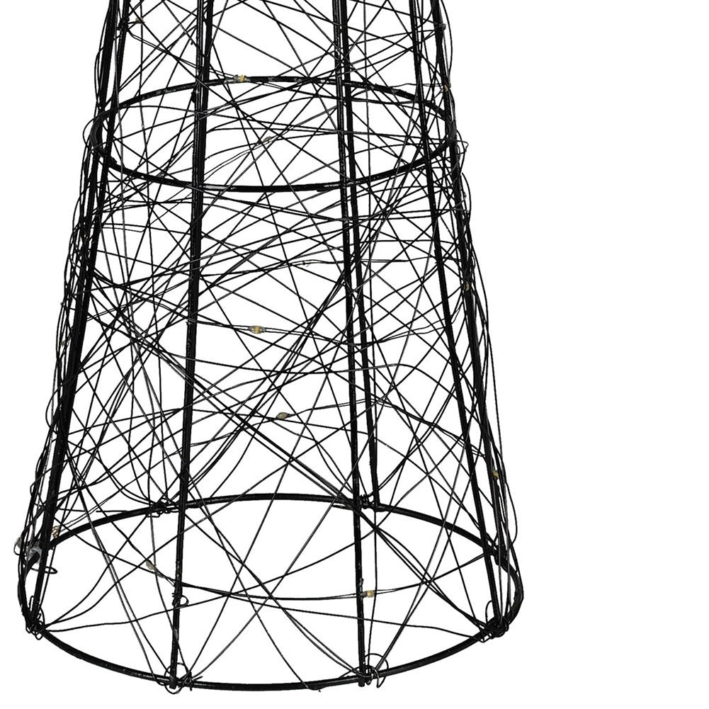 Black Cone-shaped Christmas tree with LED lighting - 40 cm