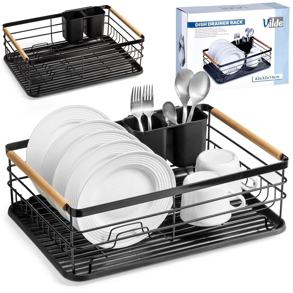 Black Dish Rack 43x32x14.5 cm