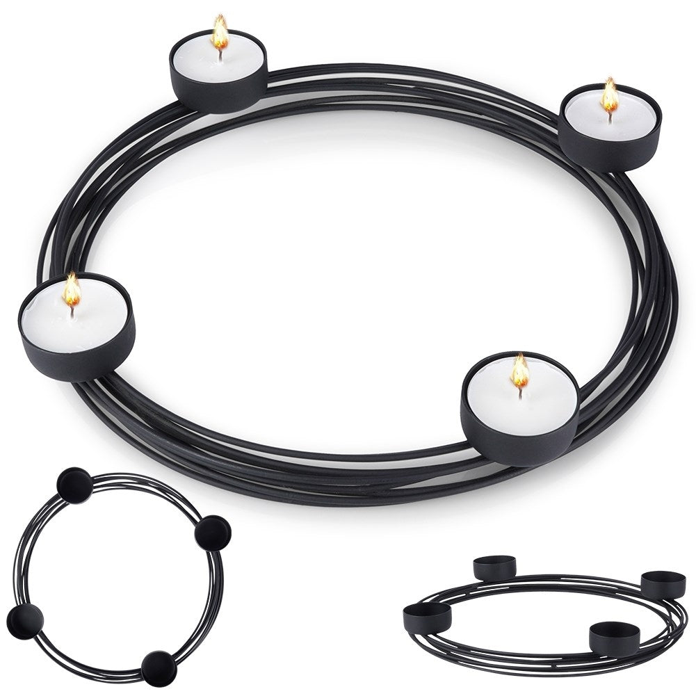 Black Metal Candlestick for Four Tealights